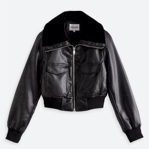 Vigoss Women's Sleek Black Leather Jacket